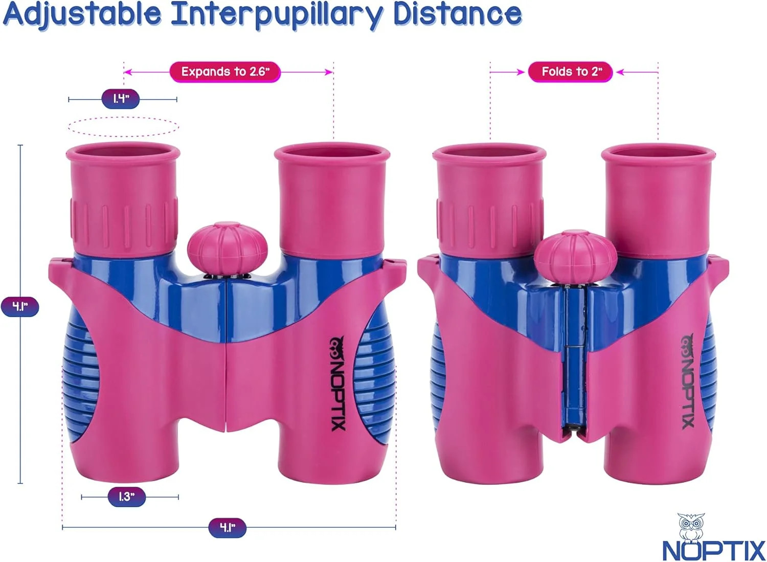 دوربین شکاری برای کودکان، دختران یا پسران، دوربین شکاری واقعی کودکان در رنگ های آبی و صورتی پر جنب و جوش - شامل کتاب برچسب با 40 گونه پرنده - اسباب بازی های کودکان دوربین شکاری کوچک، دوربین شکاری کودکان نوپا
