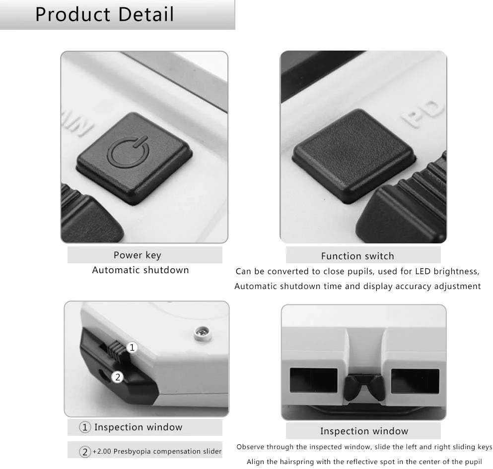 دستگاه اندازه گیری فاصله مردمک چشمی JACOJE با محدوده 45-82 میلی متر مدل CP-32BT