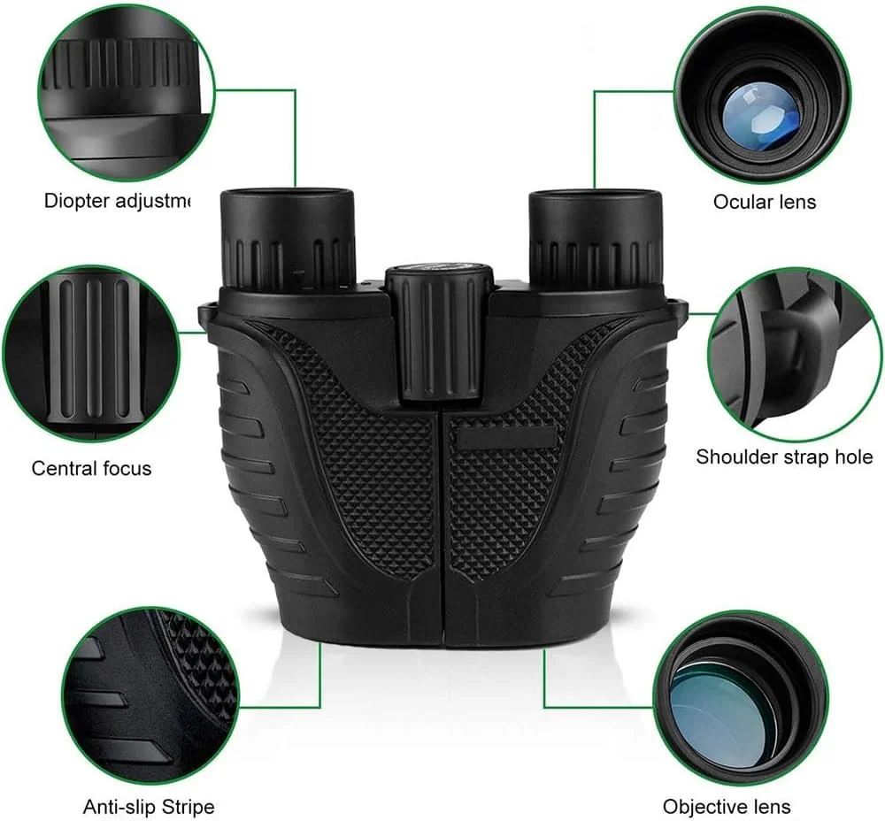 دوربین شکاری 12x25 فانیتو برای بزرگسالان - ضدآب با دید در شب در نور کم، بادوام و شفاف برای گشت و گذار، کنسرت ها و تماشای پرندگان