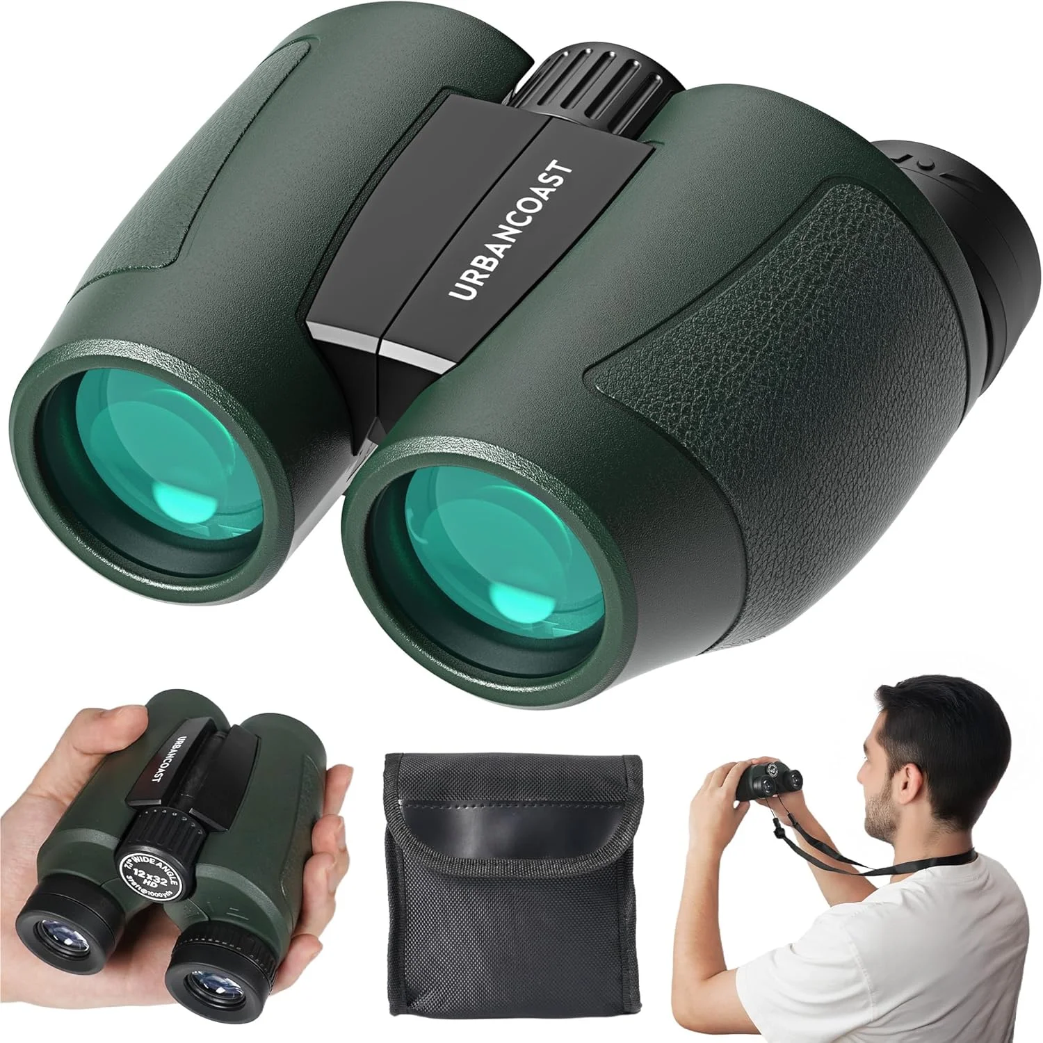 دوربین دوچشمی فشرده 12x32 برای بزرگسالان و کودکان - دوربین دوچشمی کوچک سبک وزن و پرقدرت با نمای بزرگ - دوربین دوچشمی ضد آب فوق العاده روشن برای تماشای پرندگان، مسافرت، کشتی کروز، پیاده روی، ورزش و کنسرت