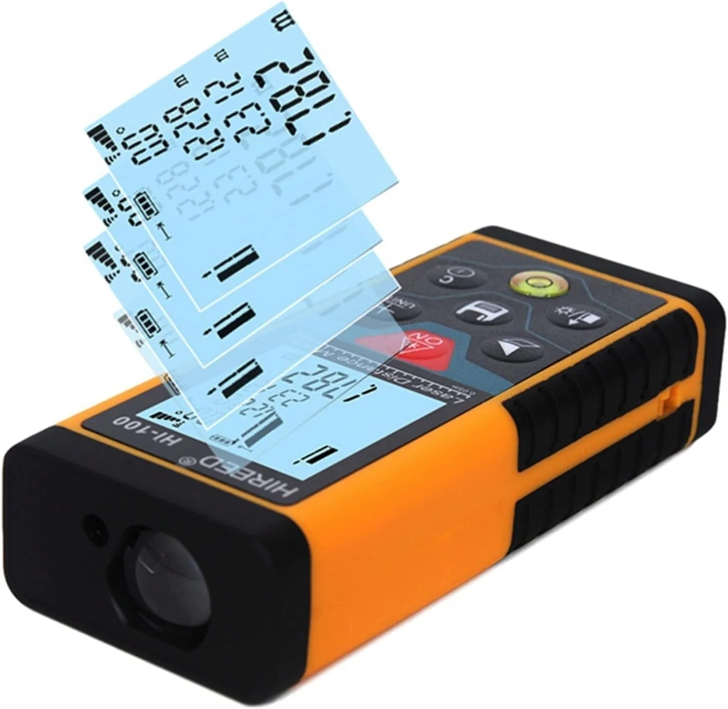 ساعت ارتفاع سنج، مسافت یاب لیزری چند منظوره دیجیتال، ابزار اندازه گیری حباب افقی با دقت بالا (رنگ: نارنجی، اندازه: 40 متر)