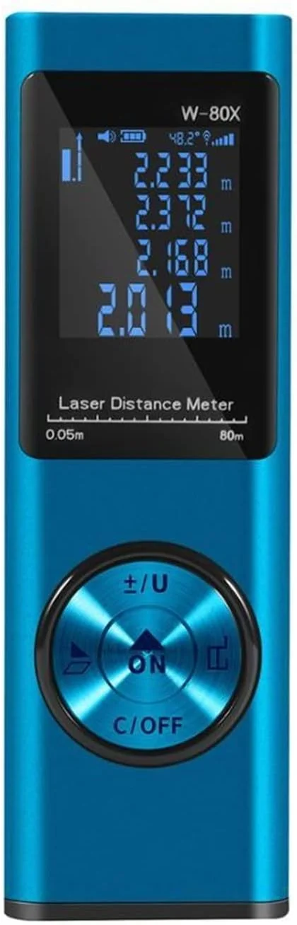 ساعت ارتفاع سنج، مسافت یاب لیزری آلیاژ آلومینیوم رولت ابزار اندازه گیری دیجیتال متر لیزری (رنگ: Hortel، سایز: 80 متر)
