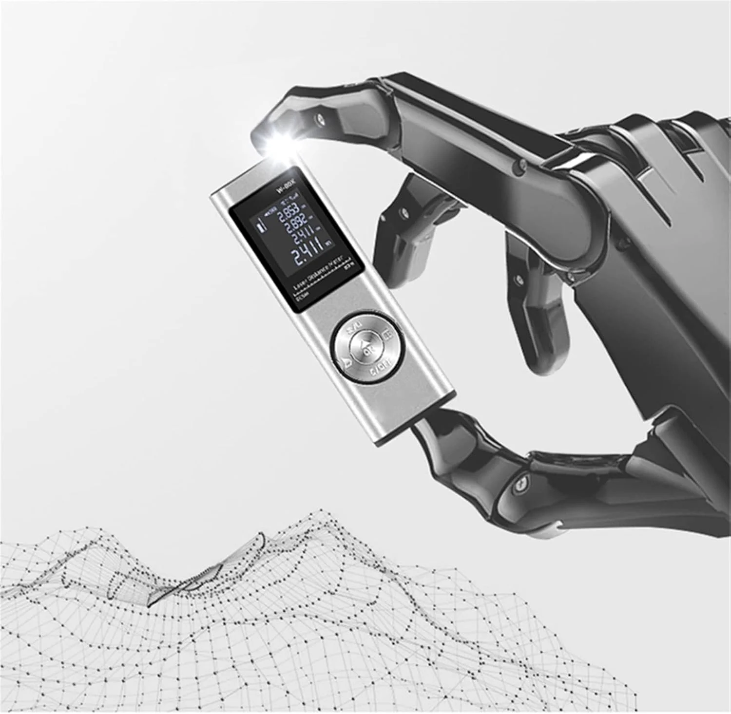 ساعت ارتفاع سنج، مسافت یاب لیزری آلیاژ آلومینیوم رولت ابزار اندازه گیری دیجیتال متر لیزری (رنگ: Hortel، سایز: 80 متر)