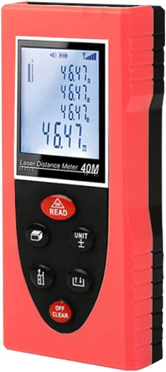 ساعت ارتفاع سنج، مسافت یاب لیزری الکترونیکی با قابلیت شارژ باتری و منبع تغذیه دوگانه، متر لیزری مادون قرمز (رنگ: آبی تیره، اندازه: 100 متر)