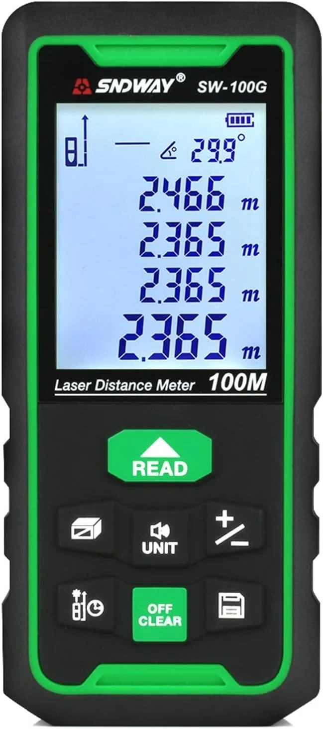 ساعت ارتفاع سنج، مسافت یاب لیزری، مسافت سنج دیجیتال، نور سبز، سنسور اندازه گیری فاصله