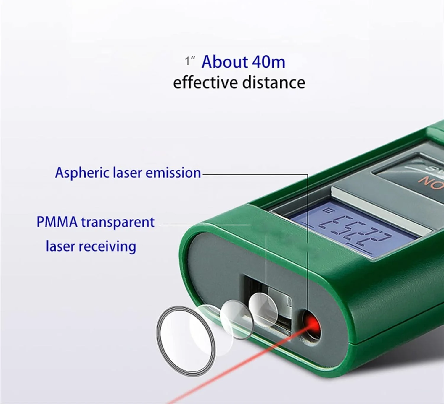 ساعت ارتفاع سنج، مینی فاصله یاب لیزری دستی، خط کش اندازه گیری مادون قرمز، خط کش الکترونیکی، ابزار اندازه گیری اتاق با دقت بالا