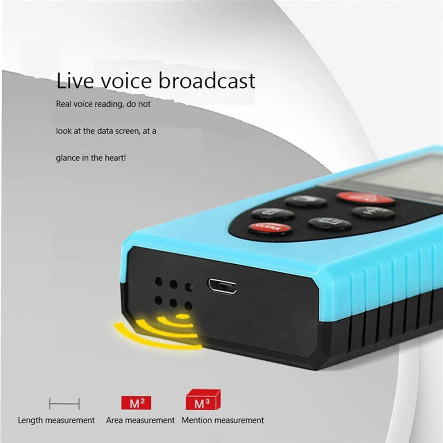 ساعت ارتفاع سنج، مسافت یاب لیزری الکترونیکی با قابلیت شارژ باتری و منبع تغذیه دوگانه، متر لیزری مادون قرمز (رنگ: آبی تیره، اندازه: 100 متر)