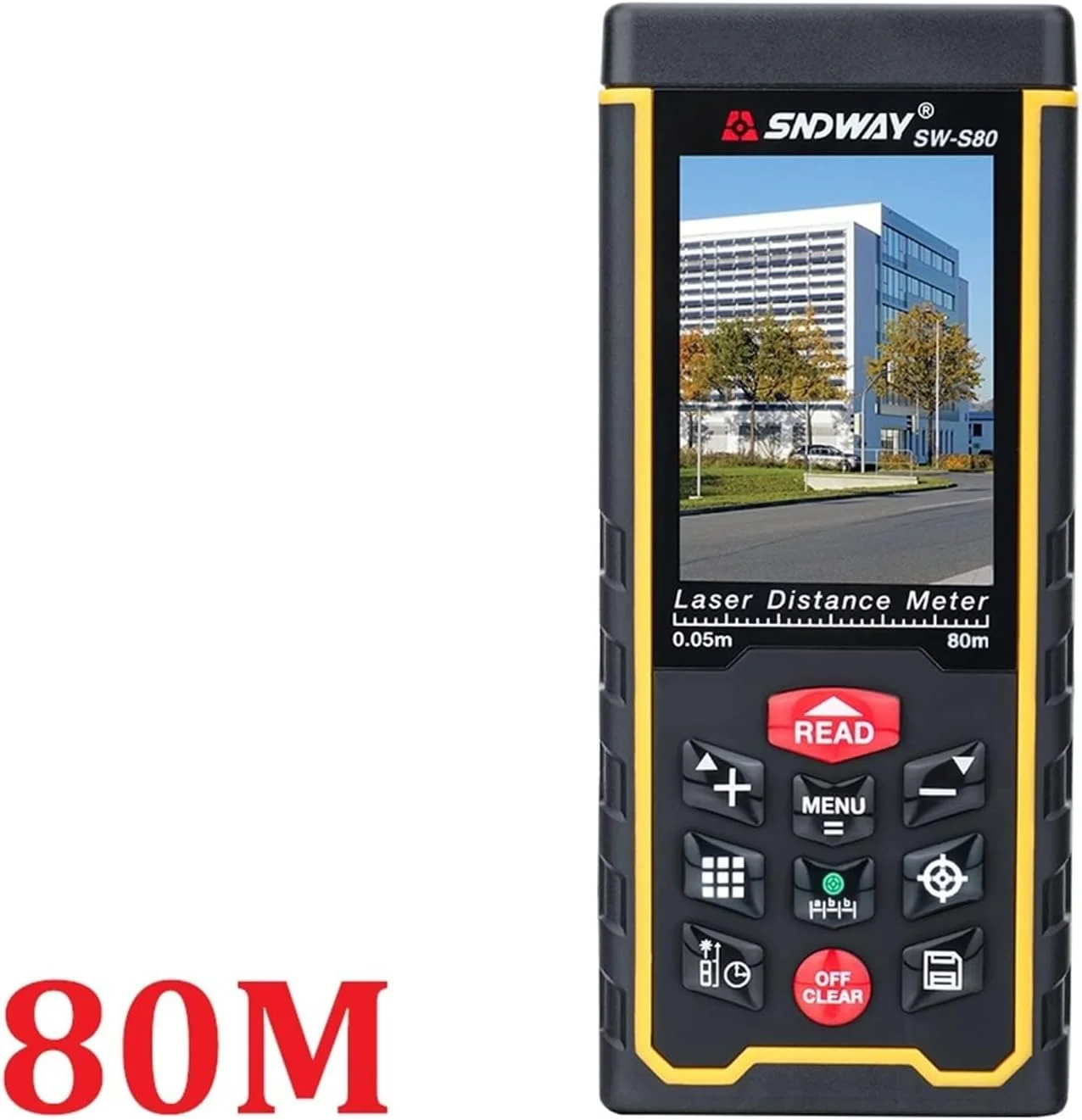 ساعت ارتفاع سنج، متر لیزری دستی، دستگاه اندازه گیری فاصله، دوربین مسافت یاب با باتری قابل شارژ (رنگ: 80 متر)