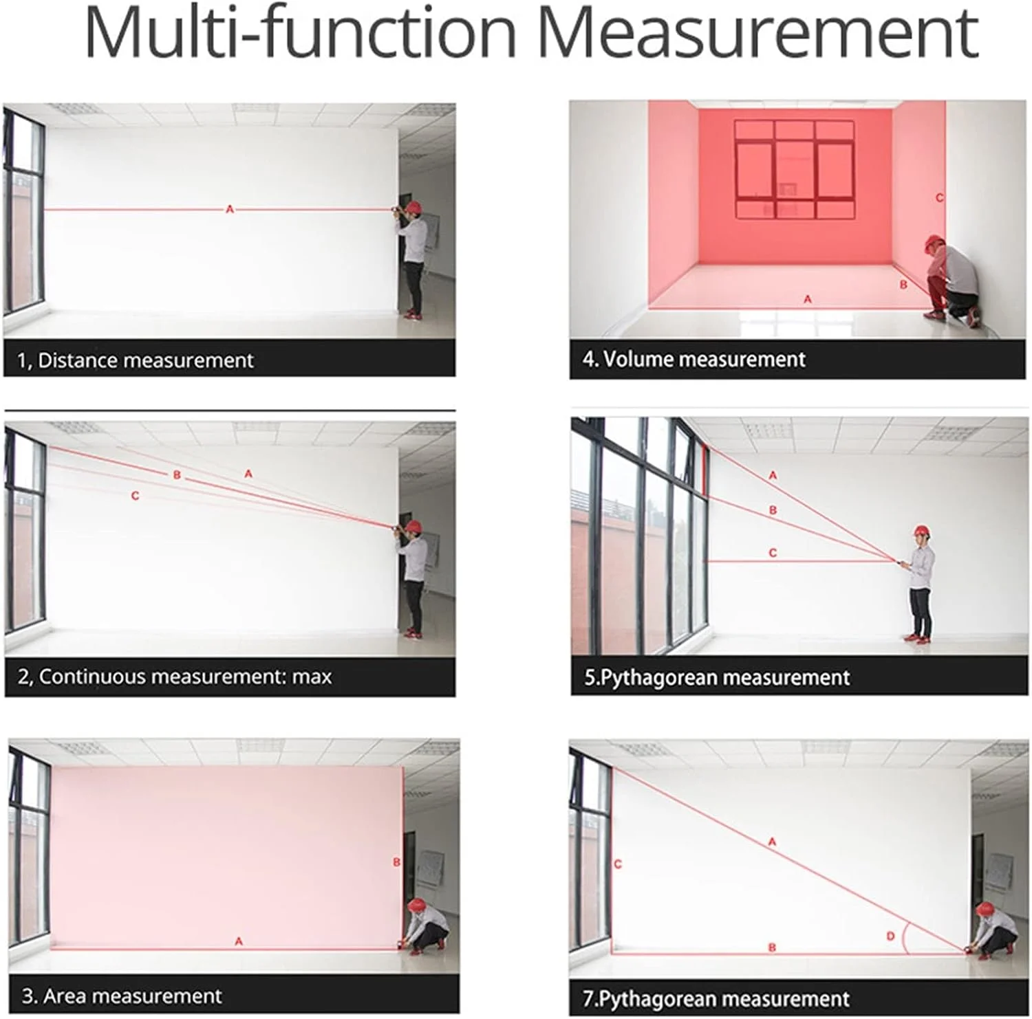 ساعت ارتفاع سنج، متر لیزری Trena، فاصله یاب لیزری با دقت بالا، رولت الکترونیکی، فاصله یاب مسافت/مساحت/حجم (رنگ: Hortel)