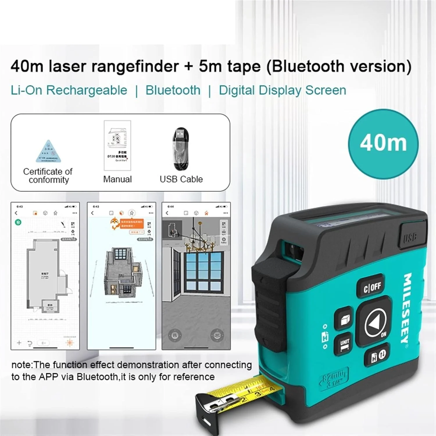 ساعت ارتفاع سنج، متر لیزری قابل حمل، فاصله یاب لیزری دیجیتال با دقت بالا، ابزار اندازه گیری