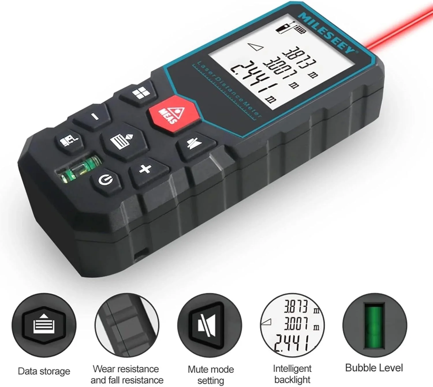 ساعت ارتفاع سنج، متر لیزری قابل حمل، فاصله یاب لیزری دیجیتال با دقت بالا، ابزار اندازه گیری