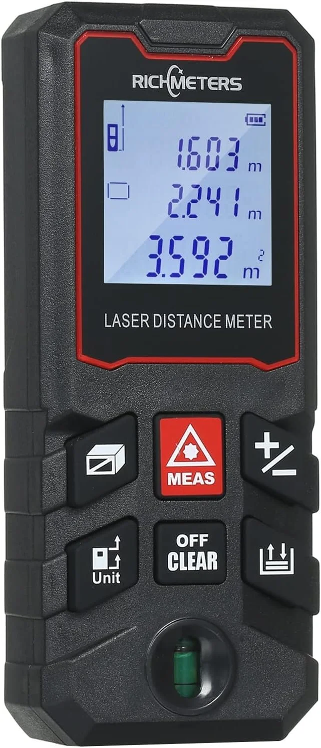 ساعت ارتفاع سنج، متر لیزری فاصله، رولت الکترونیکی لیزری، متر نواری دیجیتال لیزری، متر لیزری (رنگ: 60 متر)