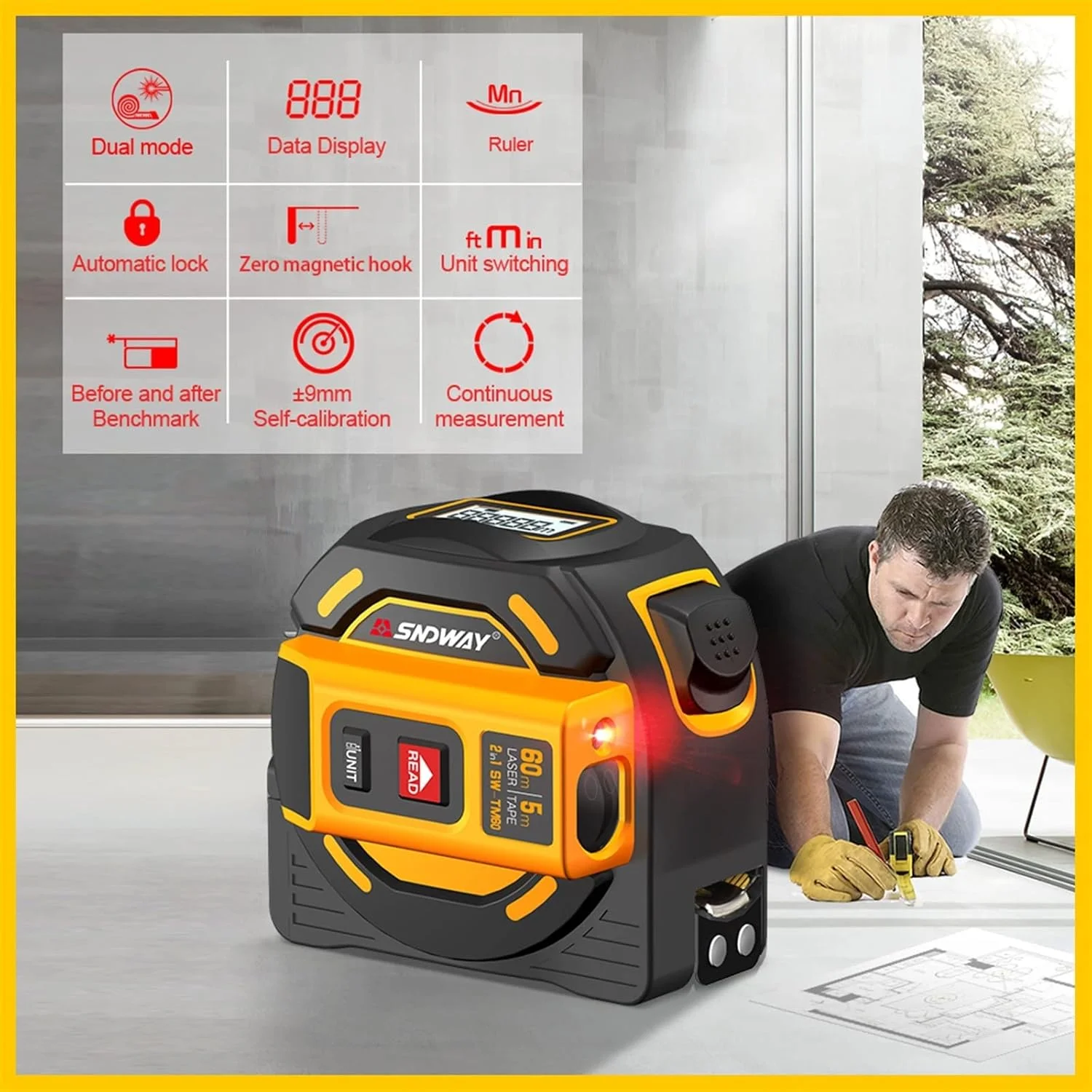 ساعت ارتفاع سنج، فاصله یاب لیزری جدید، ابزار دستی چند منظوره خود قفل شونده