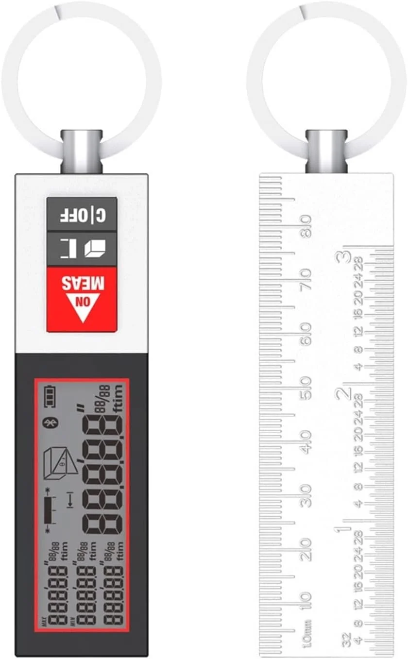 ساعت ارتفاع سنج، مسافت یاب لیزری بلوتوثی قابل حمل مینی، متر اندازه گیری فاصله با شارژ USB و حلقه (رنگ: قابل شارژ، اندازه: 40 متر)