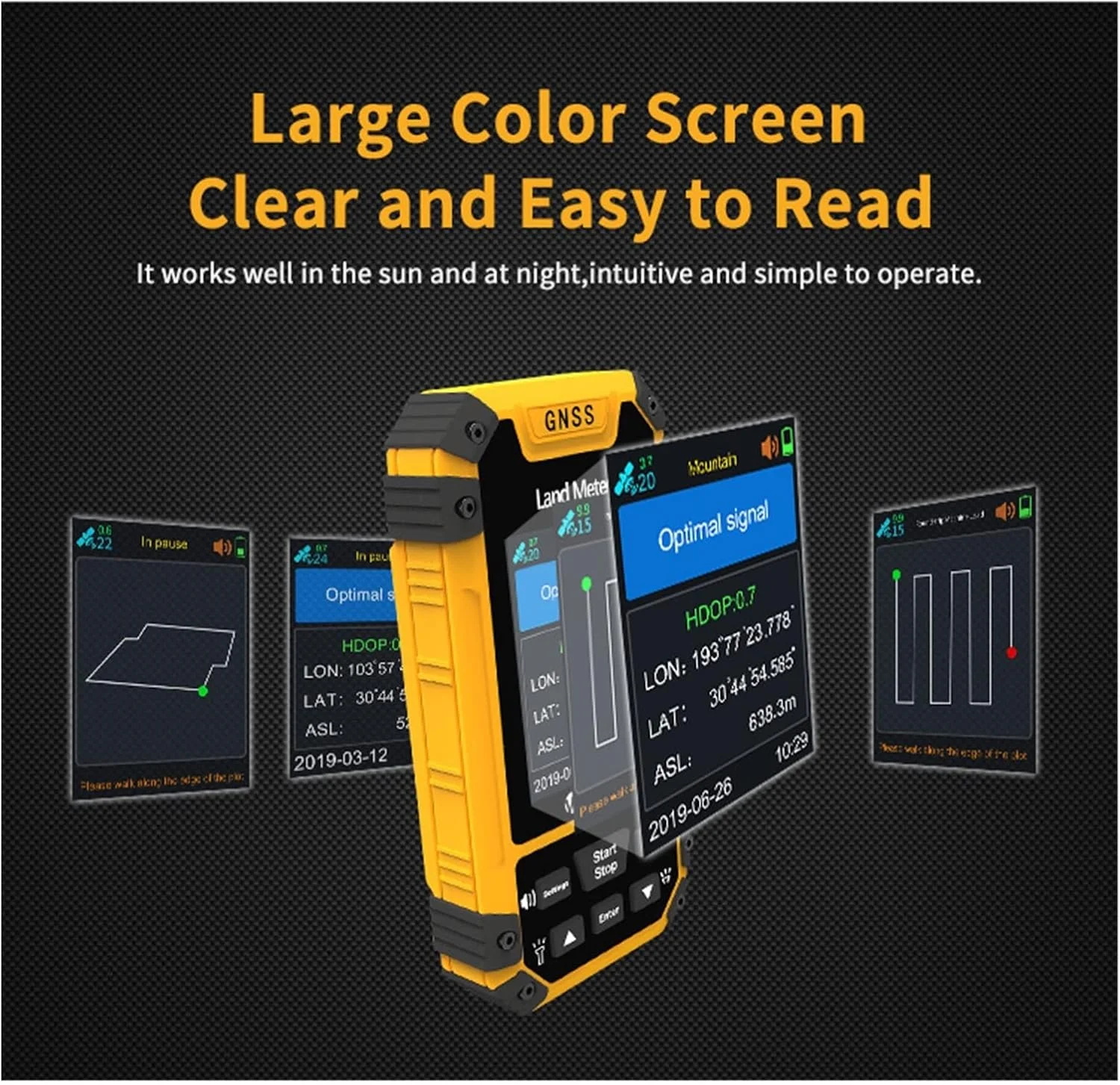 مسافت یاب HAIRA S4 با صفحه نمایش رنگی، مناسب نقشه برداری زمین، دستگاه نقشه برداری حرفه ای GNSS، اندازه گیری مساحت با دقت بالا