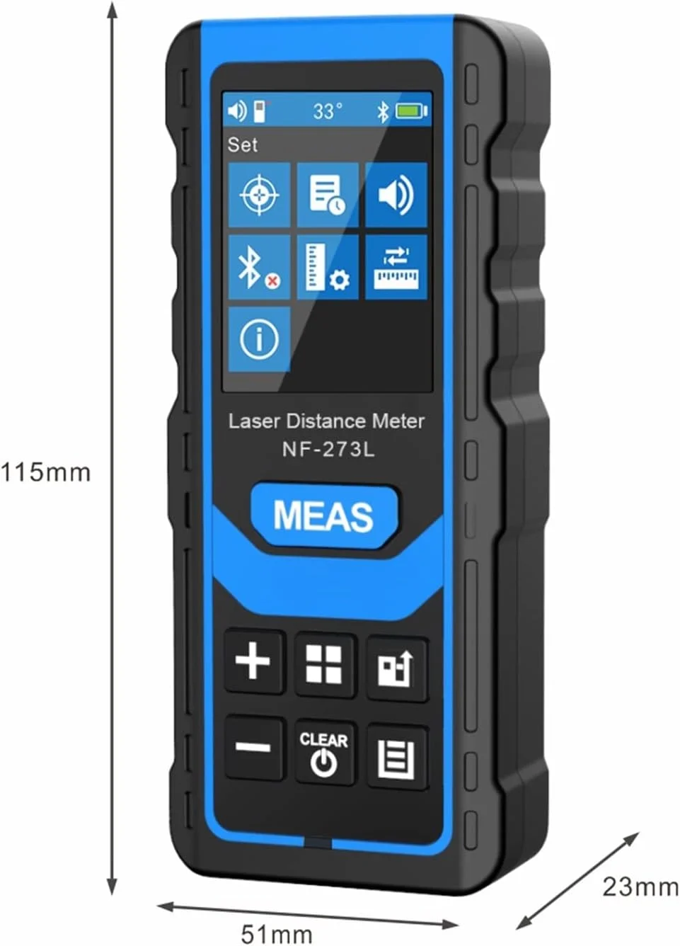 متر لیزری فاصله سنج NF-273L با برد 60/120 متر، ابزار دقیق اندازه گیری فاصله برای ساختمان و نقشه برداری