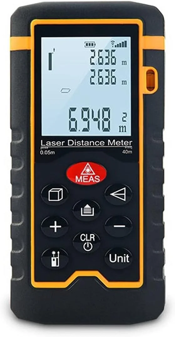 خط کش الکترونیکی دستی، ابزار دیجیتال، فاصله یاب الکترونیکی، فاصله یاب لیزری با حساسیت بالا، محدوده اندازه گیری 0.05 تا 100 خط کش الکترونیکی دستی، ابزار دیجیتال، فاصله یاب الکترونیکی، فاصله یاب لیزری با حساسیت بالا، محدوده اندازه گیری 0.05 تا 100