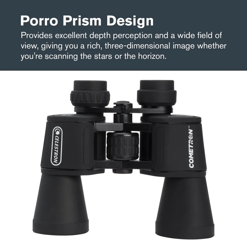 دوربین دوچشمی 7X50 Cometron سلسترون - دوربین دوچشمی نجومی مبتدی - لنزهای شیئی بزرگ 50 میلیمتری - میدان دید گسترده با بزرگنمایی 7 برابر دوربین دوچشمی 7X50 Cometron سلسترون - دوربین دوچشمی نجومی مبتدی - لنزهای شیئی بزرگ 50 میلیمتری - میدان دید گسترده با بزرگنمایی 7 برابر