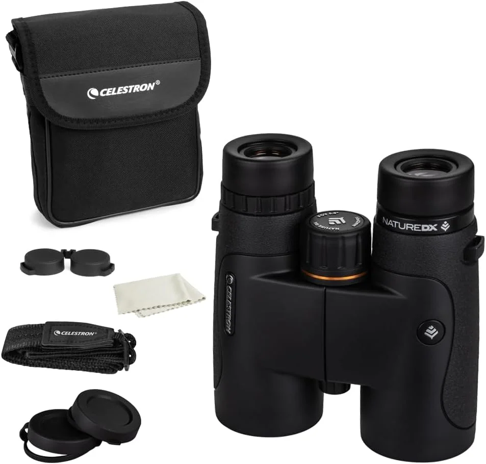 دوربین دوچشمی سلسترون Nature DX 10x42 – مناسب فضای باز و تماشای پرندگان – پوشش چندلایه کامل با منشورهای BaK-4 – روکش لاستیکی – ضد آب و ضد مه