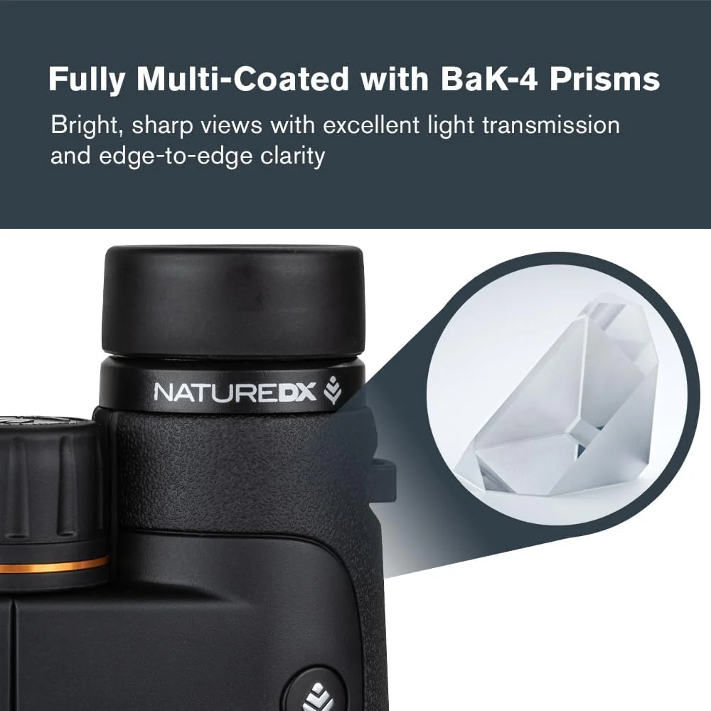 دوربین دوچشمی سلسترون Nature DX 10x42 – مناسب فضای باز و تماشای پرندگان – پوشش چندلایه کامل با منشورهای BaK-4 – روکش لاستیکی – ضد آب و ضد مه