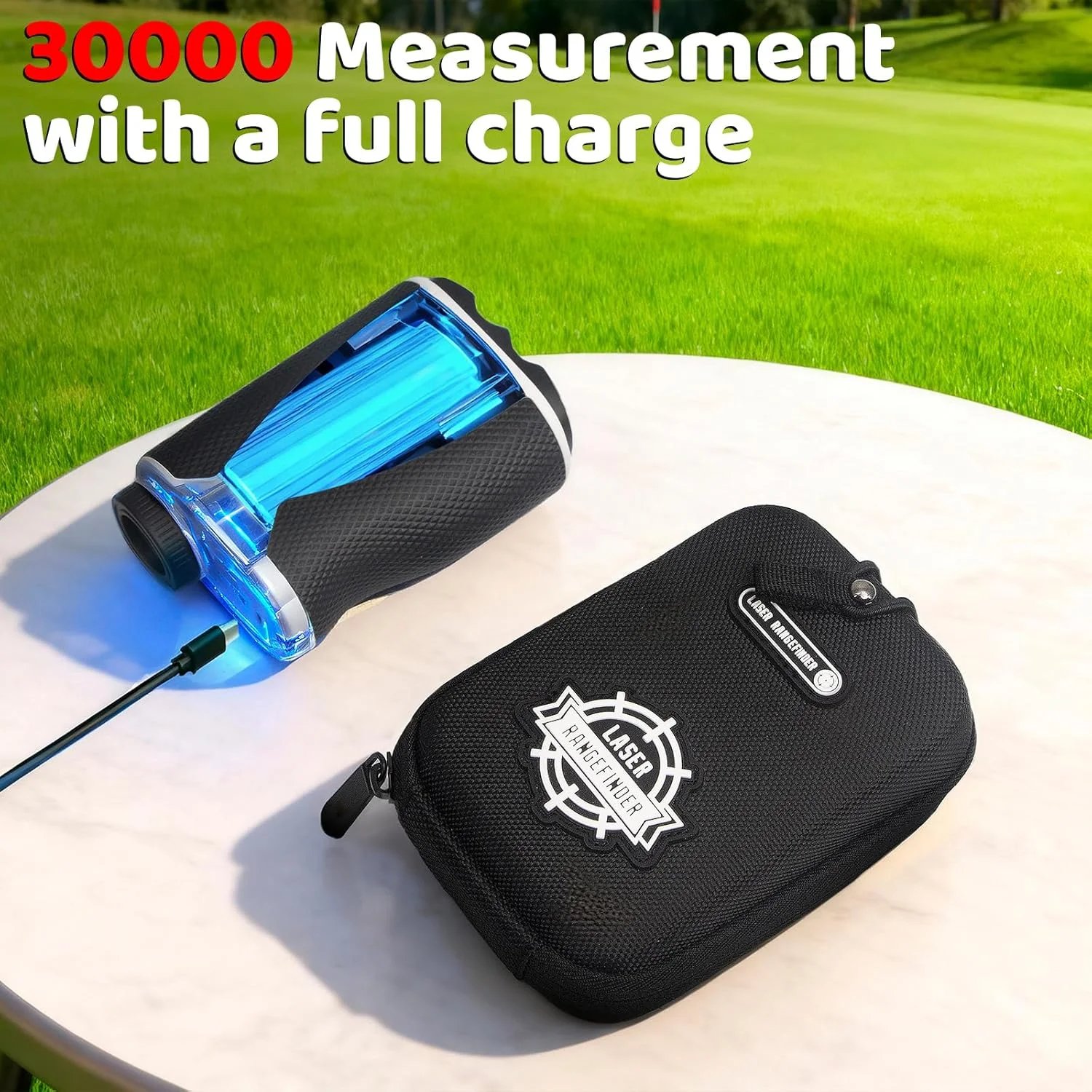 فاصله یاب گلف با قابلیت شیب، برد ۱۲۰۰ یارد، دارای کلید خارجی شیب برای مسابقات گلف، بزرگنمایی ۷ برابر، قفل میله پرچم با لرزش، مغناطیسی و قابل شارژ