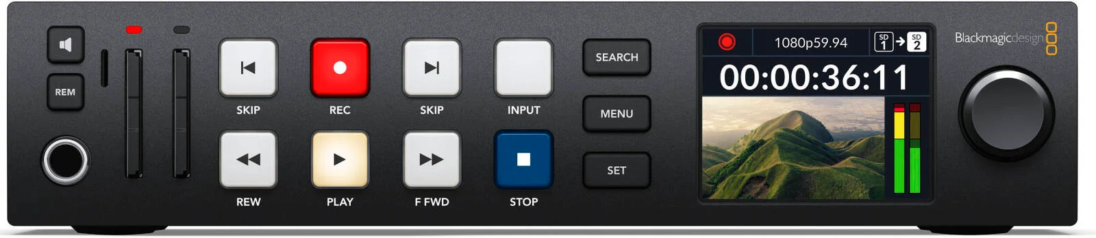 بلک‌مجیک HyperDeck Studio HD Plus 4K ProRes/DNxHD ضبط‌کننده با 6G SDI، HDR و دو اسلات SD