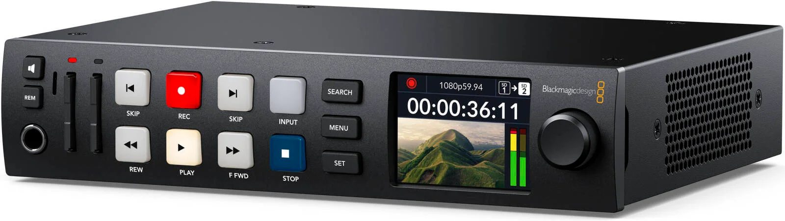 بلکمجیک HyperDeck Studio HD Plus 4K ProRes/DNxHD ضبطکننده با 6G SDI، HDR و دو اسلات SD بلکمجیک HyperDeck Studio HD Plus 4K ProRes/DNxHD ضبطکننده با 6G SDI، HDR و دو اسلات SD