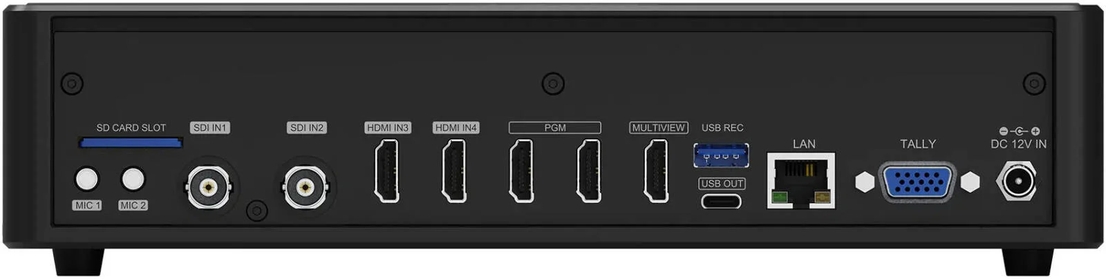 AVMATRIX Shark S4 Plus سوئیچر ویدیویی 4 کاناله SDI/HDMI، نمایشگر 10 اینچی IPS FHD، دارای 2 ورودی 3G-SDI و 2 ورودی HDMI، 1 خروجی HDMI Multiview و 1 خروجی HDMI PGM، پشتیبانی از ورودی/خروجی ویدیو تا 1080p60 | Shark-S4-Plus