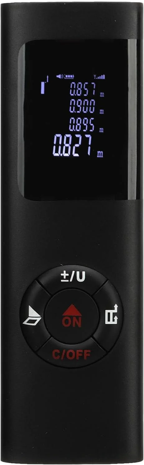 ابزار اندازه گیری فاصله دیجیتال الکترونیکی با باتری داخلی، مشکی، مناسب برای منزل