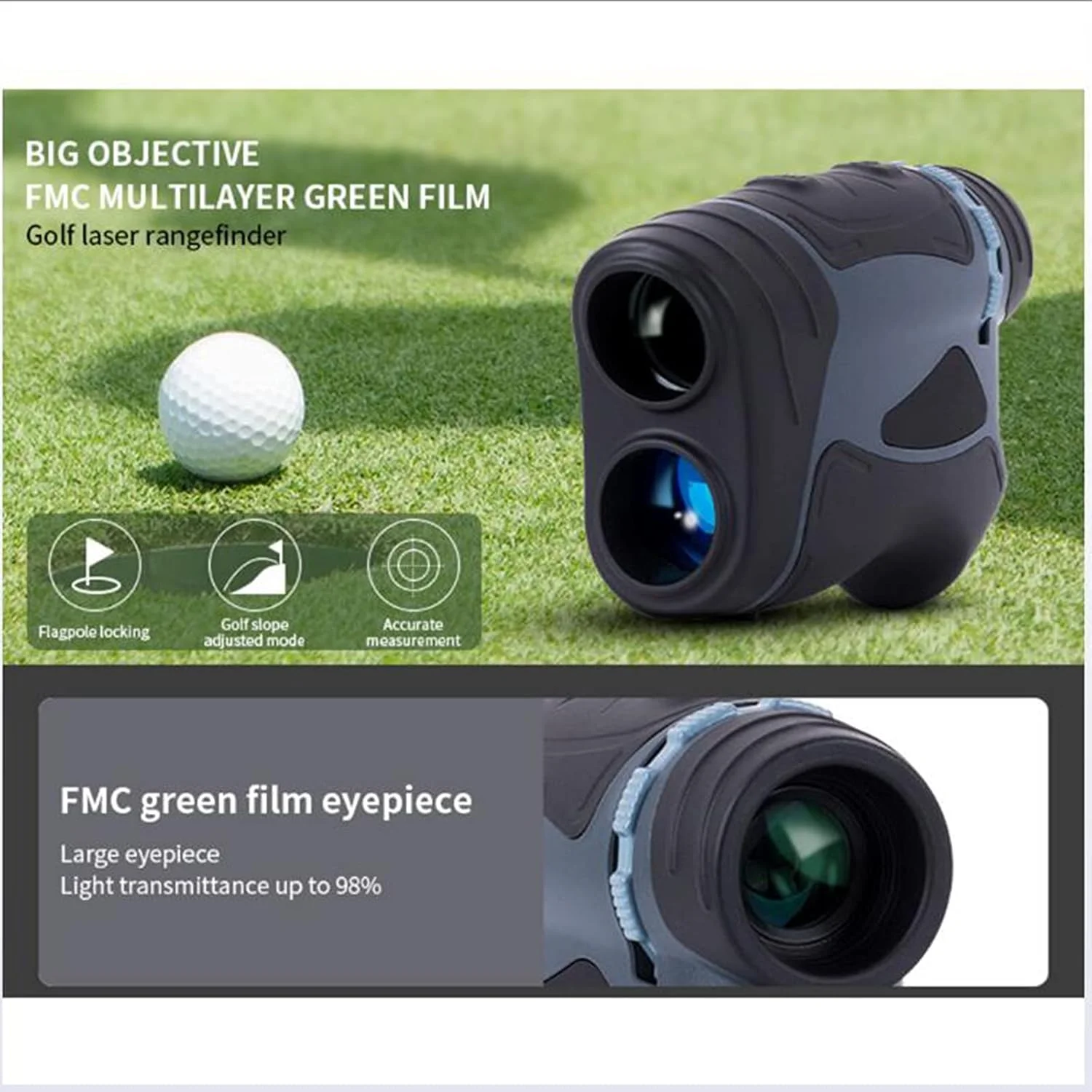 فاصله یاب لیزری کوچک ERNZI مناسب گلف و شکار، ضدآب، برد 590 متر، بزرگنمایی 6 برابر