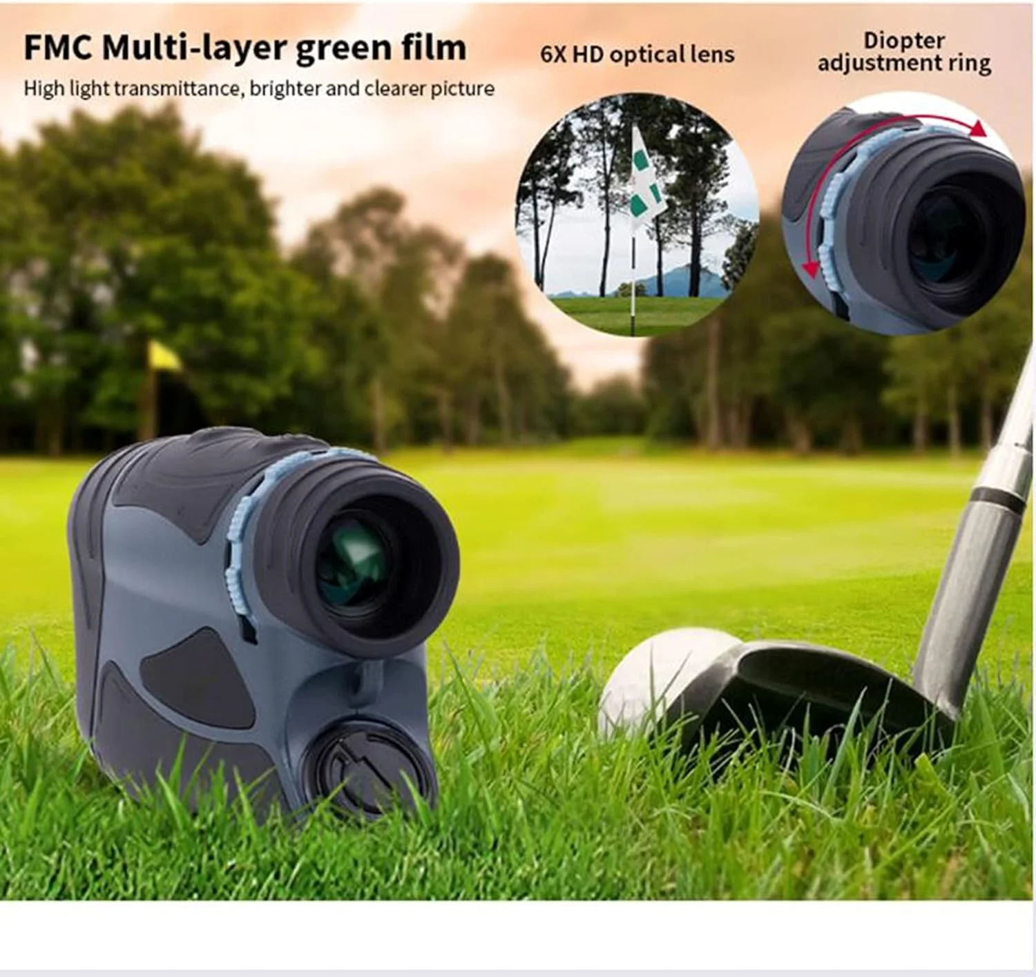 فاصله یاب لیزری کوچک ERNZI مناسب گلف و شکار، ضدآب، برد 590 متر، بزرگنمایی 6 برابر