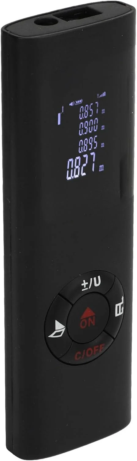ابزار اندازه گیری فاصله دیجیتال الکترونیکی با باتری داخلی، مشکی، مناسب برای منزل ابزار اندازه گیری فاصله دیجیتال الکترونیکی با باتری داخلی، مشکی، مناسب برای منزل