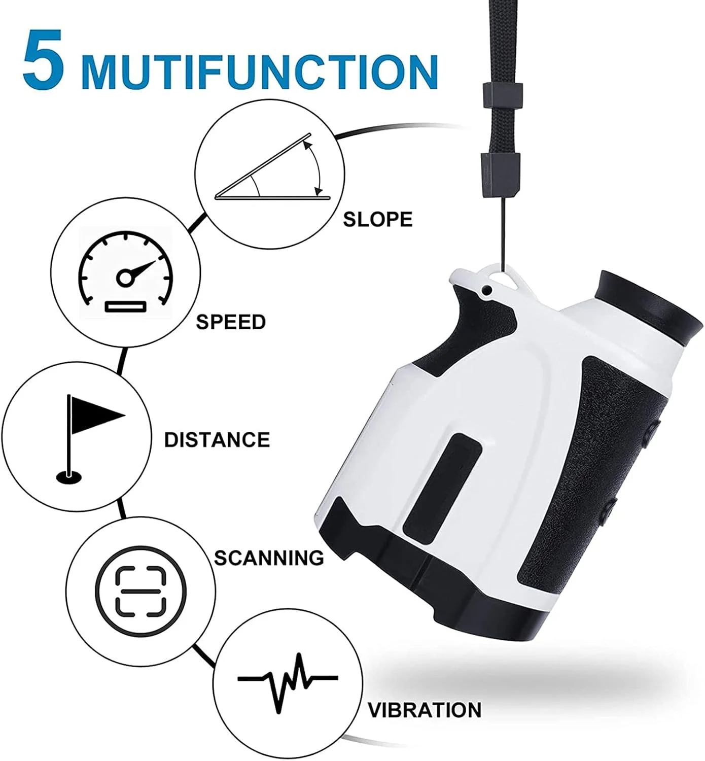 فاصله یاب لیزری ERNZI برای گلف و شکار، فاصله یاب دوربرد 1000 یاردی با بزرگنمایی 7 برابر، شیب، قفل پرچم، لرزش، فاصله یاب قانونی مسابقات