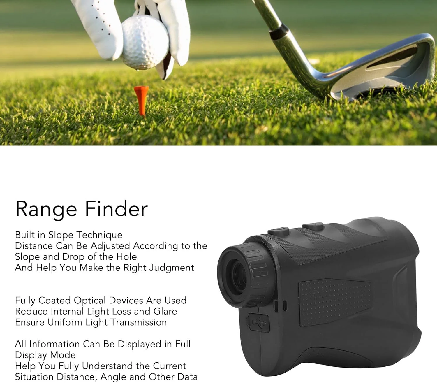 فاصله یاب شیب دار، حالت اندازه گیری سرعت فاصله یاب کالیبراسیون زاویه فوکوس چشمی 600 متری با سوئیچ شیب برای پیاده روی (مشکی)