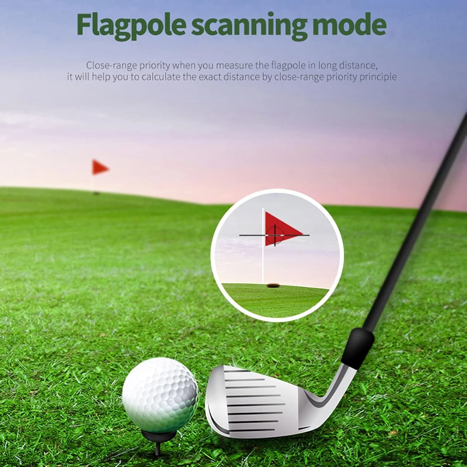 فاصله یاب گلف ERNZI 600M/1000M با صفحه نمایش LCD، قفل میله پرچم گلف، اندازه گیری شیب، ضد آب
