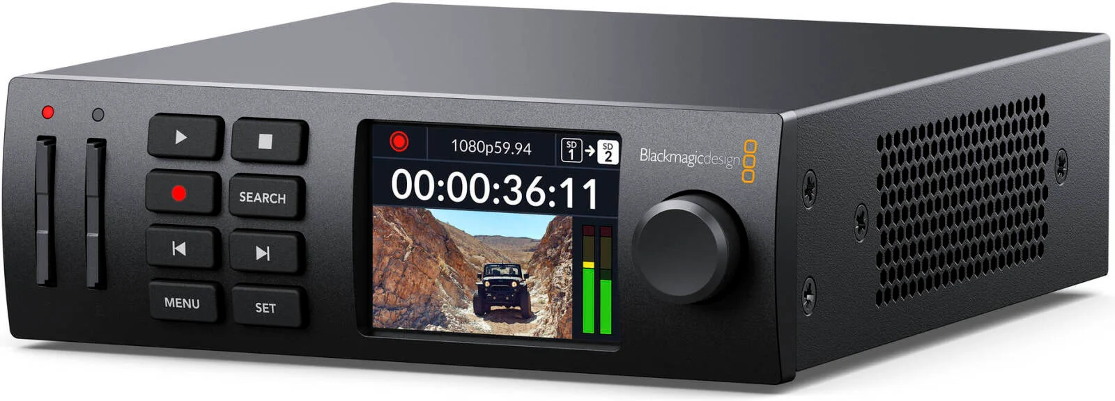 بلک‌مجیک دیزاین HyperDeck Studio HD Mini، ضبط کننده پخش جمع و جور با 3G-SDI، HDMI، دو اسلات SD، Timecode و قابلیت USB Webcam | HyperDeck Studio HD Mini