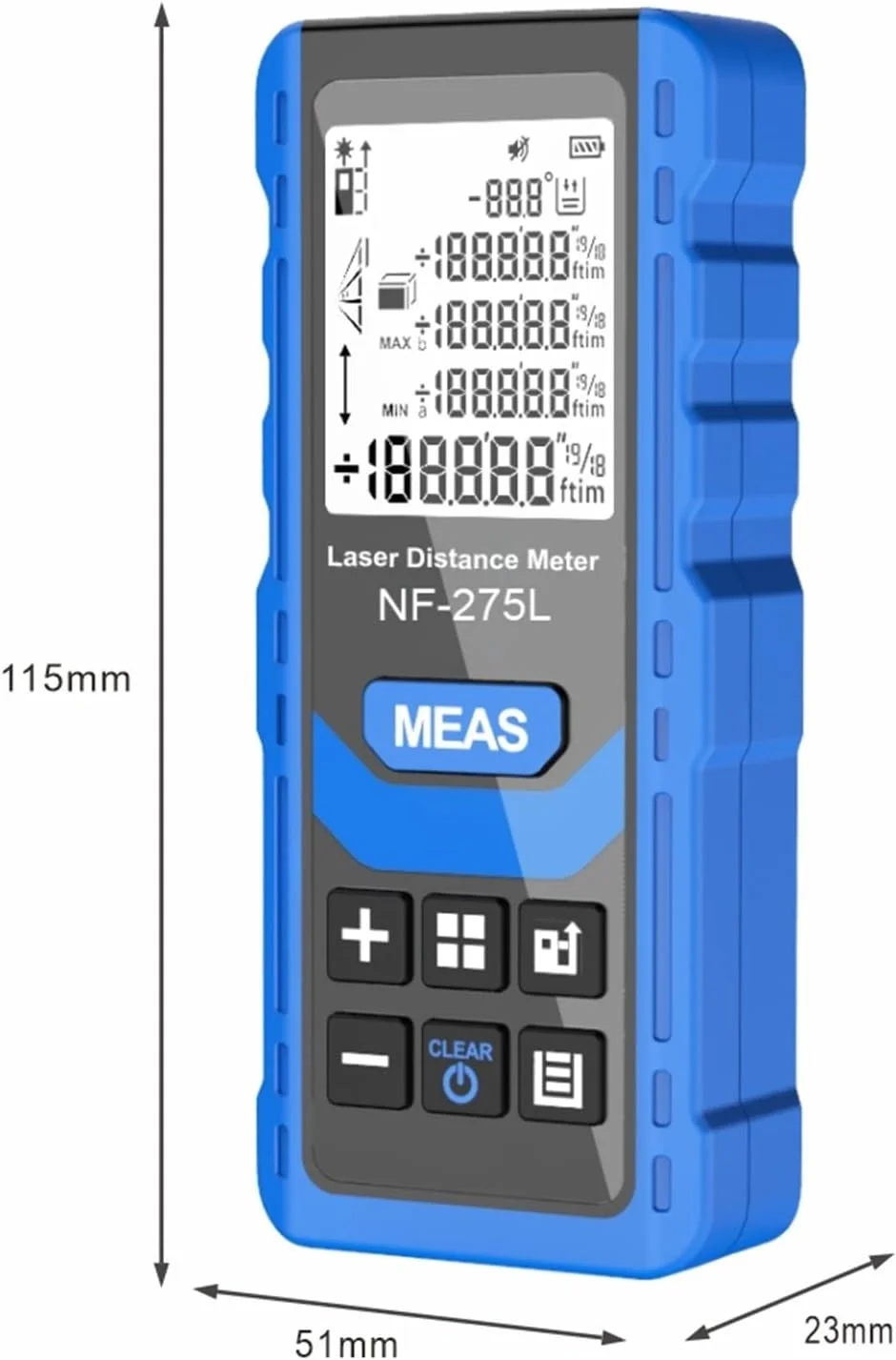 ابزار فیبر نوری NF-275L متر لیزری فاصله یاب 60-120 متری، تراز الکترونیکی، تستر، متر دیجیتال لیزری