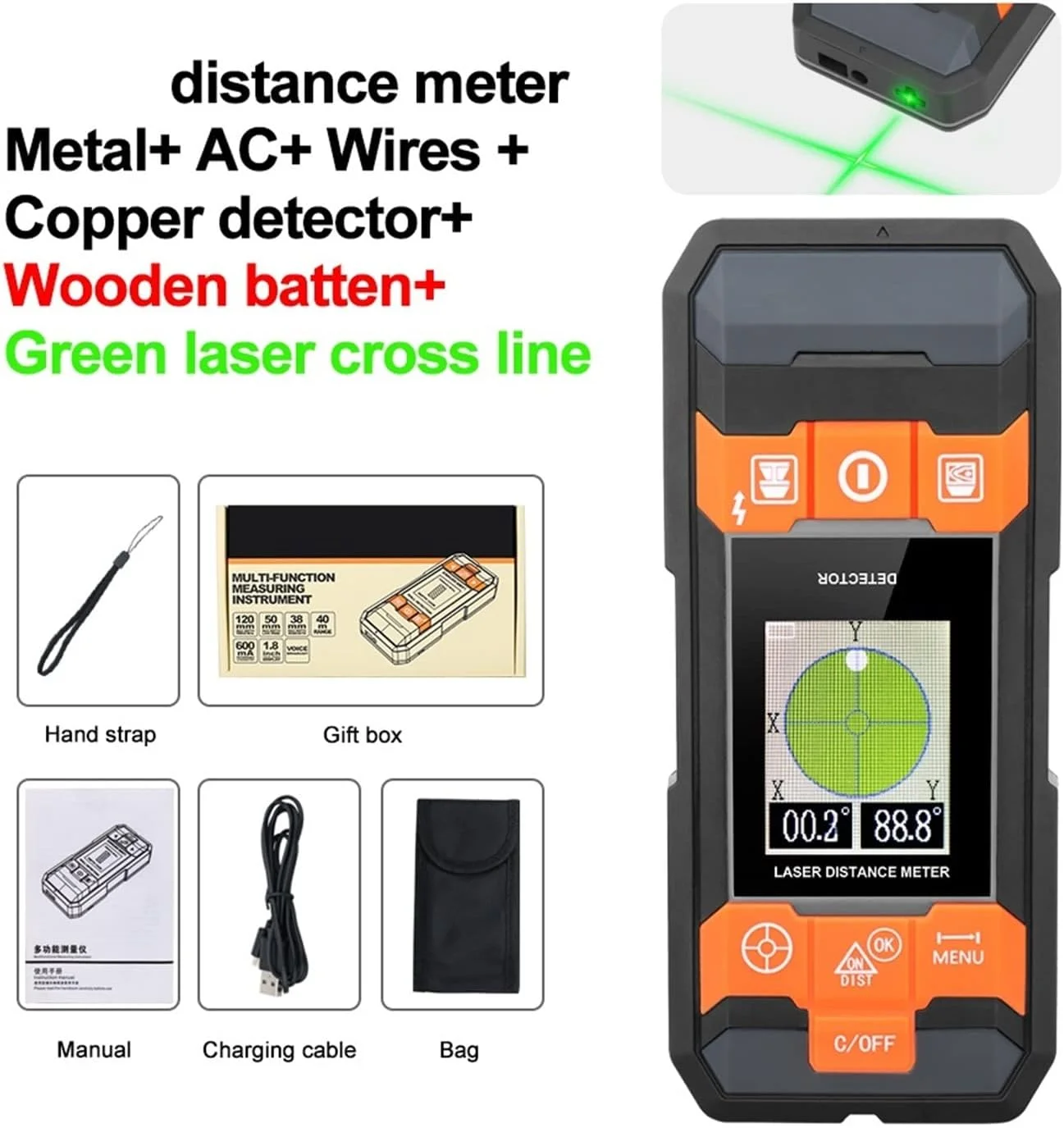 آرتیسم متر دیجیتال فاصله یاب، ردیاب سیم برق متناوب، اسکنر دیوار، رطوبت سنج چوب، فاصله یاب نواری، فلزیاب (رنگ: 210dg) آرتیسم متر دیجیتال فاصله یاب، ردیاب سیم برق متناوب، اسکنر دیوار، رطوبت سنج چوب، فاصله یاب نواری، فلزیاب (رنگ: 210dg)