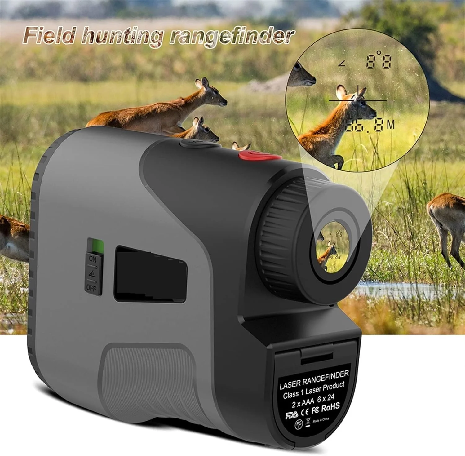 ارتفاع سنج دیجیتال، مسافت یاب گلف تلسکوپ شکار حالت تنظیم شیب قفل پرچم متر فاصله لیزری ورزشی (رنگ: 800 متر)