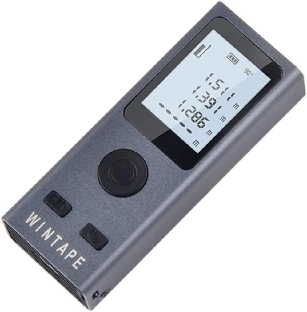 ارتفاع سنج دیجیتال، مسافت یاب لیزری دیجیتال قابل حمل با شارژ، ابزار اندازه گیری لیزری با دقت بالا (رنگ: نقره ای، اندازه: 40 متر)