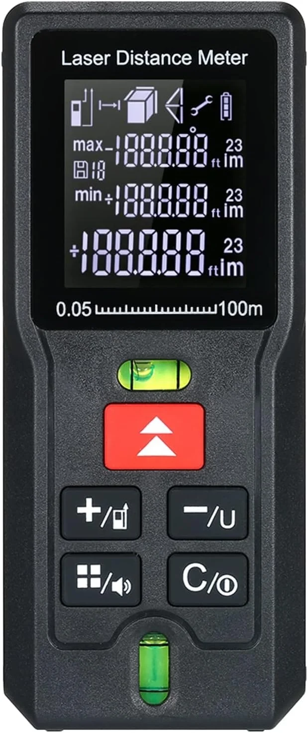 ارتفاع سنج دیجیتال، متر لیزری دستی دیجیتال قابل حمل مینی مسافت یاب با دقت بالا صفحه نمایش LCD با نور پس زمینه (اندازه: 100 متر)