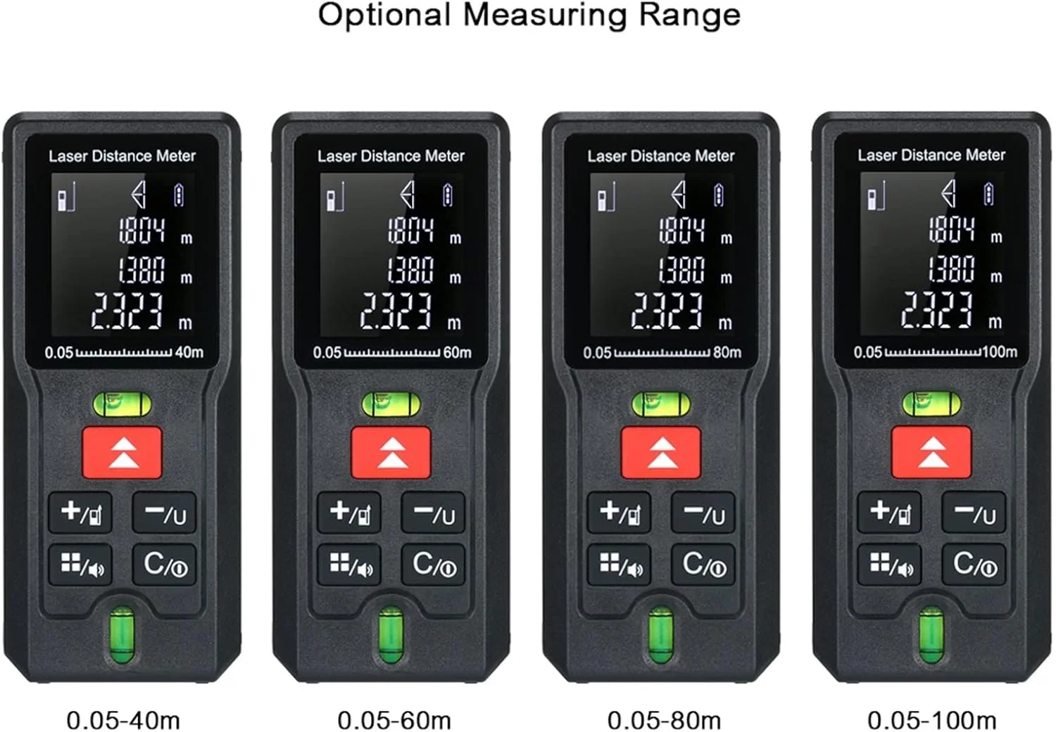 ارتفاع سنج دیجیتال، فاصله سنج لیزری دیجیتال دستی مینی قابل حمل، فاصله یاب با دقت بالا، صفحه نمایش LCD با نور پس زمینه (اندازه: 40 متر)