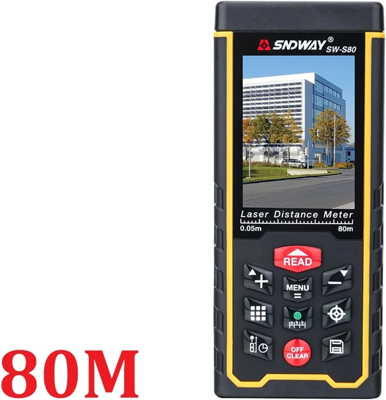 ارتفاع سنج دیجیتال، متر لیزری فاصله یاب دستی، دستگاه اندازه گیری نوار، دوربین مسافت یاب، باتری قابل شارژ (رنگ: 120 متر)