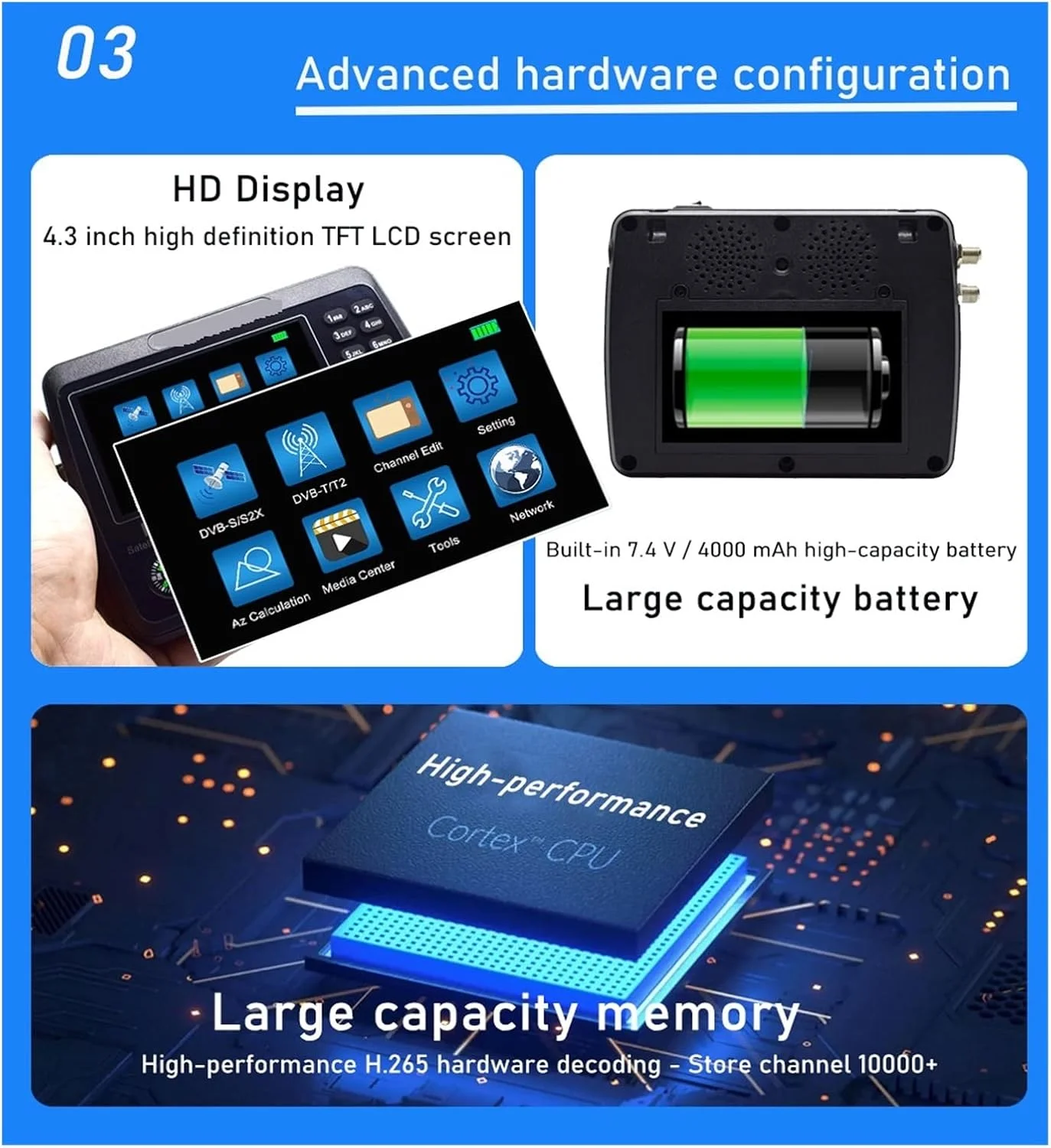 دستگاه دیجیتال V10 Finder Pro، یابنده دیجیتال با صفحه نمایش 4.3 اینچی LCD، سیگنال یاب