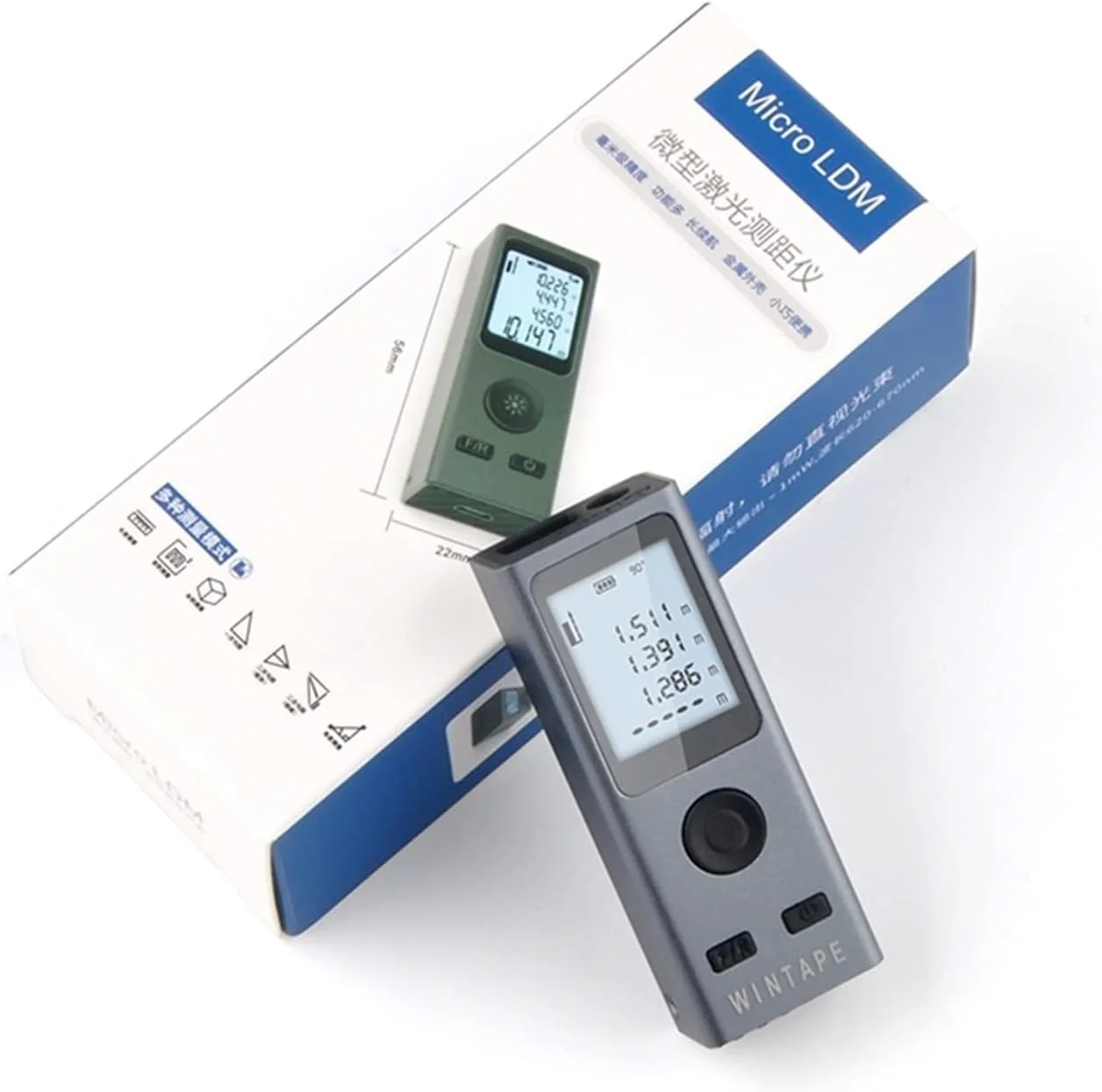 ارتفاع سنج دیجیتال، متر فاصله لیزری، مسافت یاب لیزری چند منظوره با شارژ USB (رنگ: 50M)