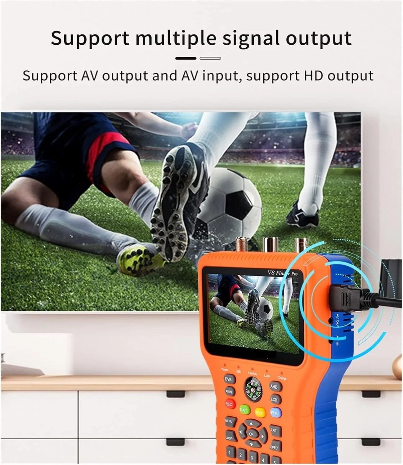 دستگاه سیگنال یاب دیجیتال V8Finder Meter Pro مدل S2X/S2/S/T2/T/C با قابلیت محاسبه خودکار زاویه AZ,EL و پشتیبانی از ACM Combo Satfinder