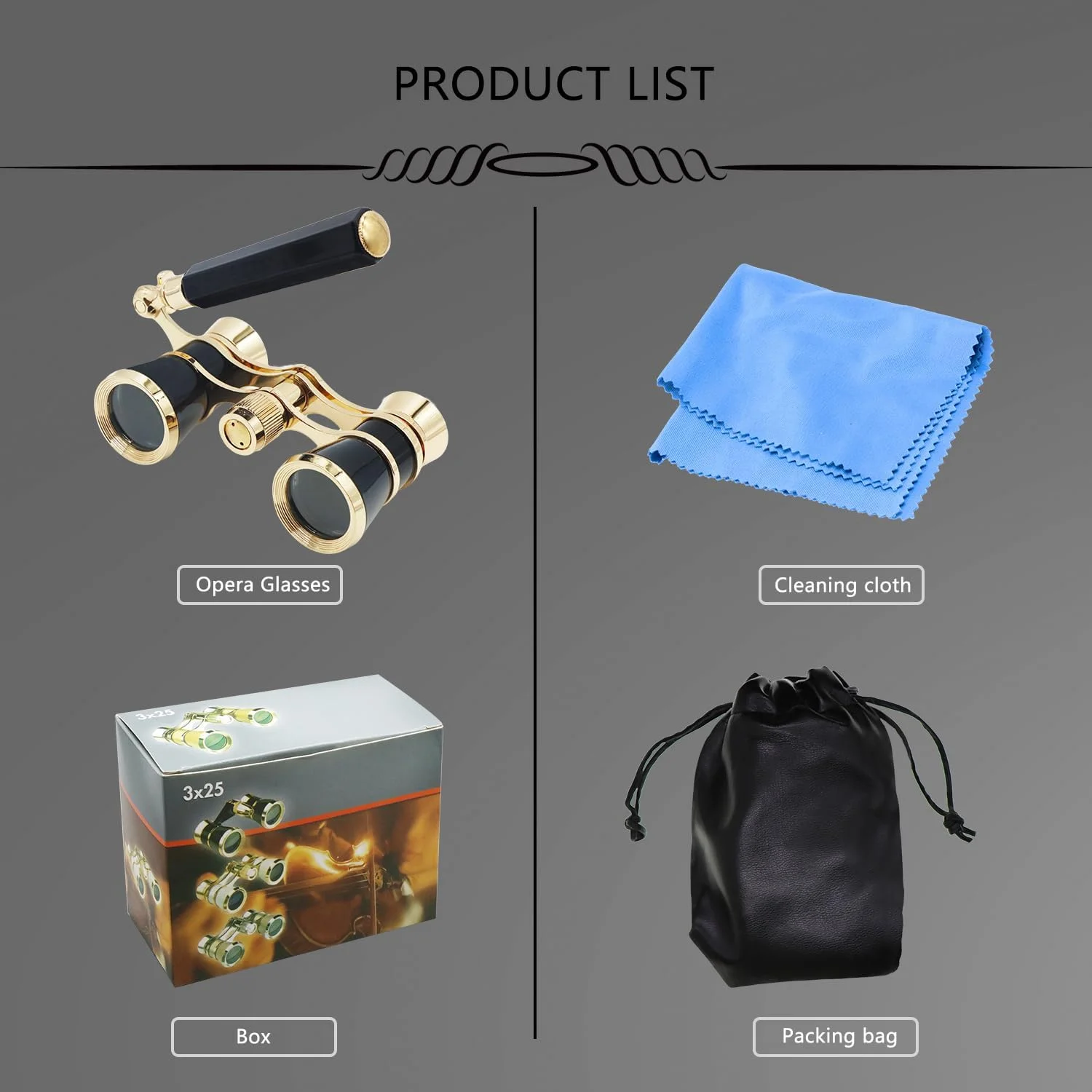 دوربین تئاتر BLACKICE، دوربین دوچشمی اپرا 3X25 جمع و جور با دسته قابل تنظیم برای بزرگسالان، کودکان و بانوان در کنسرت، تئاتر و اپرا (مشکی با دسته) دوربین تئاتر BLACKICE، دوربین دوچشمی اپرا 3X25 جمع و جور با دسته قابل تنظیم برای بزرگسالان، کودکان و بانوان در کنسرت، تئاتر و اپرا (مشکی با دسته)