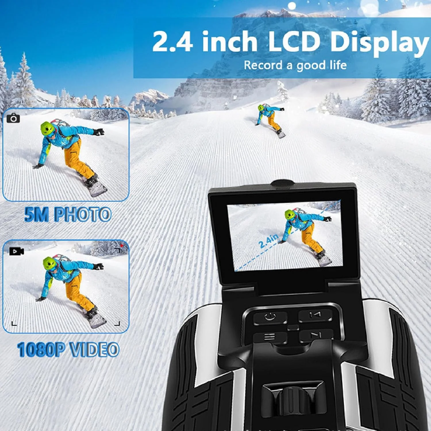 12x32 Binoculars with Camera, 2.5K 48MP Video Photo Recoder, 12x Optical 8X Digital Zoom Large View Binoculars with 2.4 Inch Display, for Bird Watching, Football Game, Concert