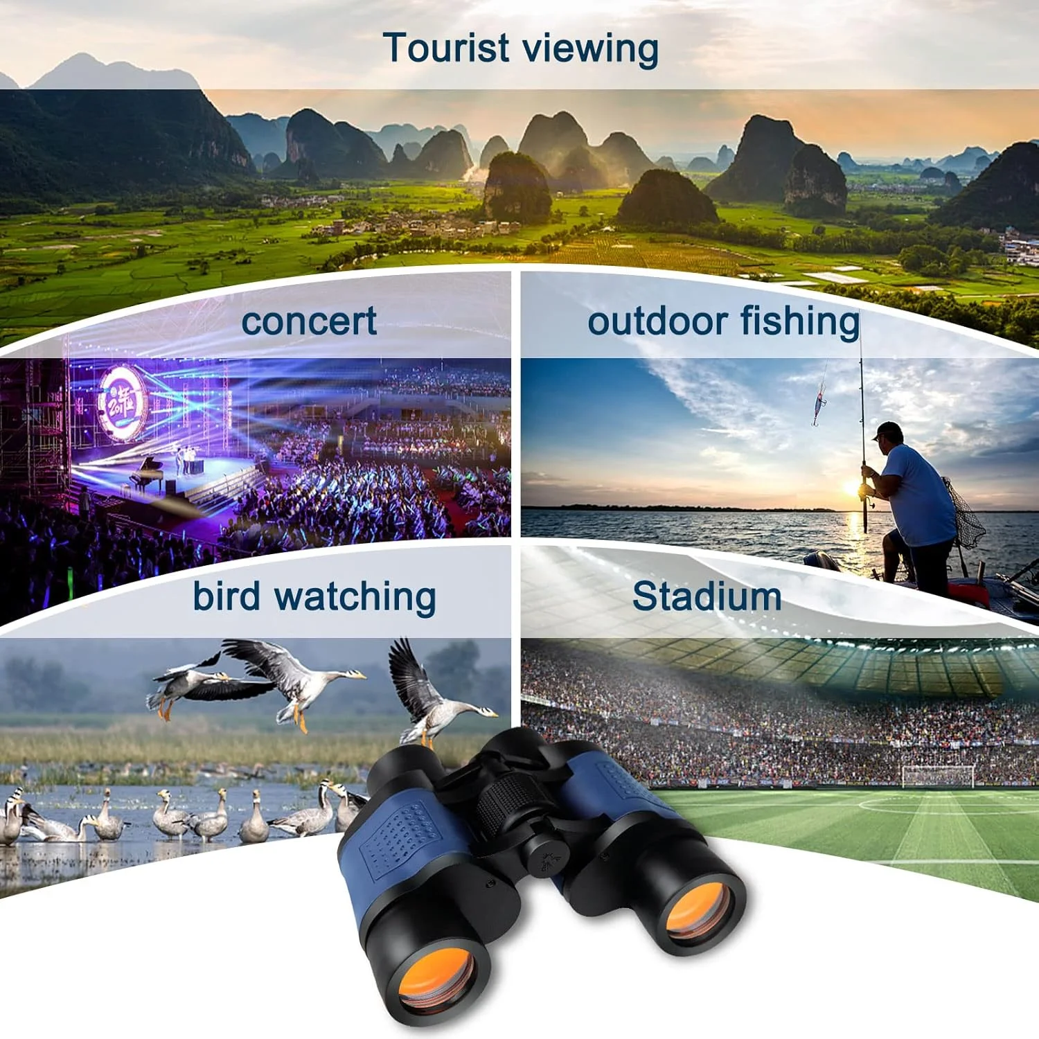 دوربین شکاری 60X60 دید در شب، دوربین حرفه ای ضد آب، تلسکوپ اپتیکال با قدرت بالا برای تماشای پرندگان، شکار، تماشای حیات وحش، ورزش های فضای باز، بازی و کنسرت دوربین شکاری 60X60 دید در شب، دوربین حرفه ای ضد آب، تلسکوپ اپتیکال با قدرت بالا برای تماشای پرندگان، شکار، تماشای حیات وحش، ورزش های فضای باز، بازی و کنسرت