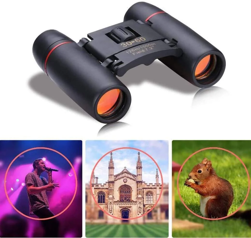 دوربین شکاری تاشو 30X60 مینی با بزرگنمایی واقعی 10X HD تلسکوپ جیبی برای تماشای پرندگان، پیاده روی، شکار و گشت و گذار دوربین شکاری تاشو 30X60 مینی با بزرگنمایی واقعی 10X HD تلسکوپ جیبی برای تماشای پرندگان، پیاده روی، شکار و گشت و گذار